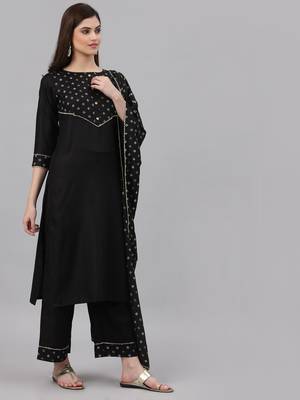 Black printed viscose rayon combo-kurtis 2