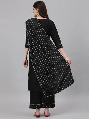 Black printed viscose rayon combo-kurtis 3