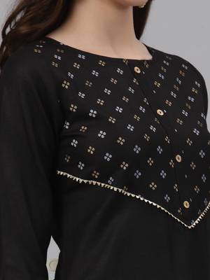 Black printed viscose rayon combo-kurtis 4