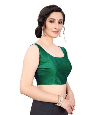 Women's Green Art Silk Stitched Padded Blouse 3