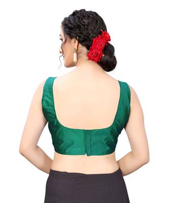 Women's Green Art Silk Stitched Padded Blouse 4