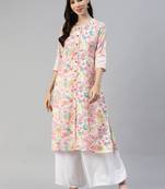 Multicolor printed cotton ethnic-kurtis
