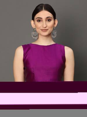 Glemora Purple Fancy Ethnic Wear Silk Blend Banarasi Traditional Saree 4
