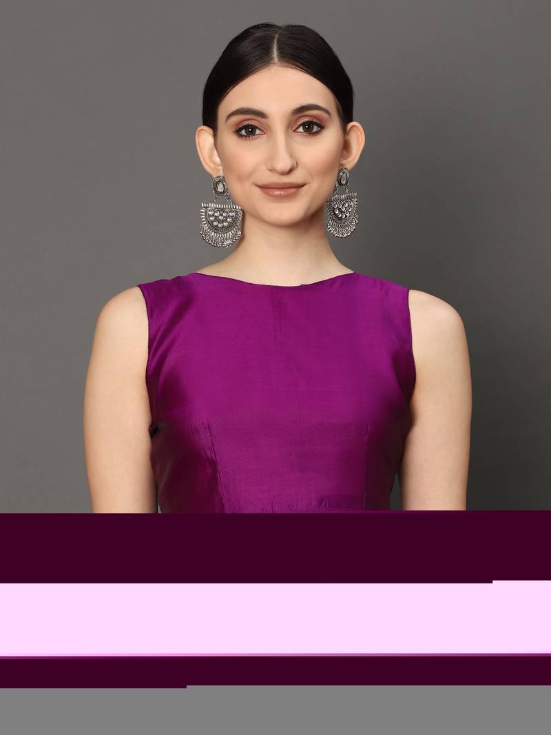 Glemora Purple Fancy Ethnic Wear Silk Blend Banarasi Traditional Saree