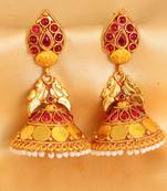 Gorgeous goldtone huge kemp peacock jhumkkas dj11930