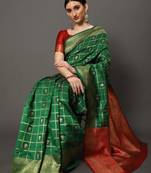 Glemora Green Designer Ethnic Wear Silk Blend Banarasi Traditional Saree