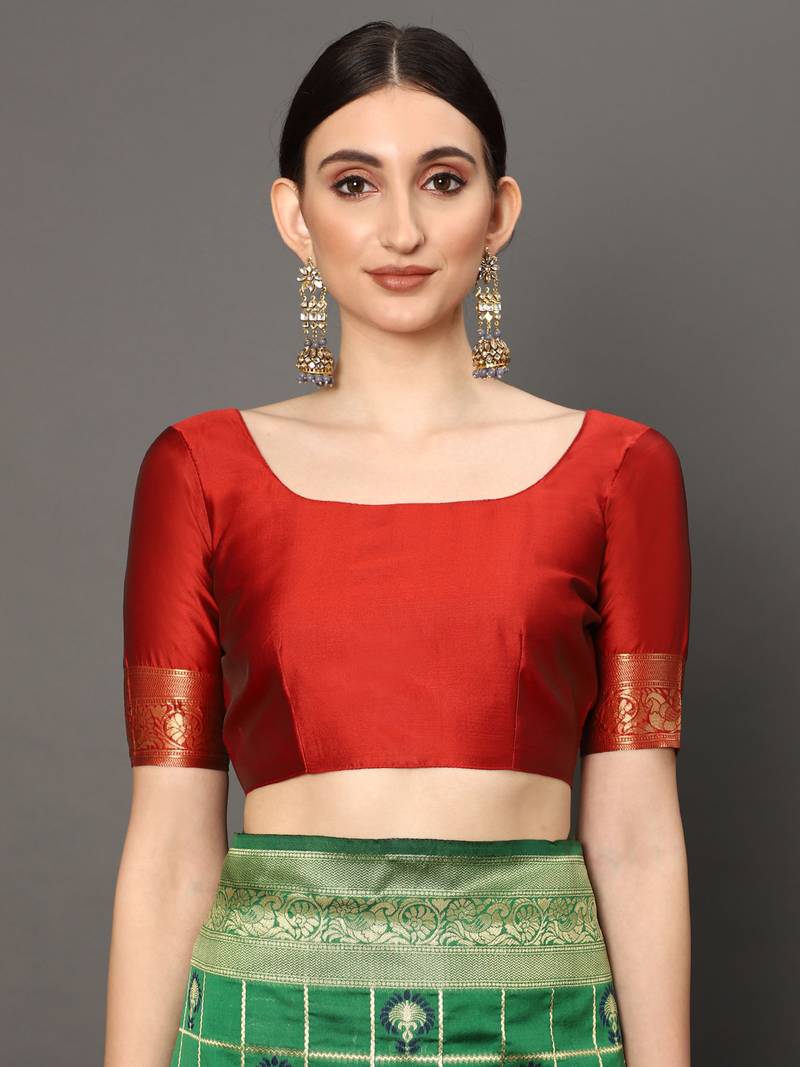 Glemora Green Designer Ethnic Wear Silk Blend Banarasi Traditional Saree