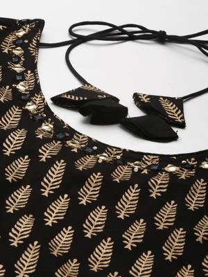 Black floral print cotton salwar 2