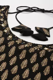 Black floral print cotton salwar