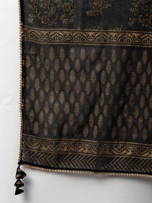 Black floral print cotton salwar 4