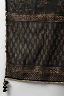 Black floral print cotton salwar