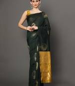 Glemora BlackYellow Beautiful Ethnic Wear Silk Blend Banarasi Traditional Saree