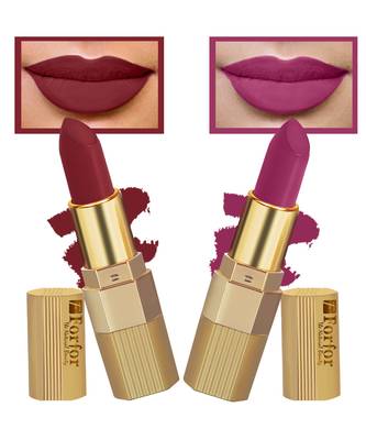 Matte Lipstick Highly Pigmented, Creamy Texture, Long Lasting  - COMBO OF 2 (5-8 hrs stay)(Magenta ,Maroon Wine) 1