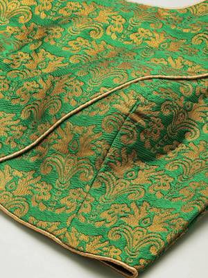 Women Green Woven Jacquard Readymade Blouse 4