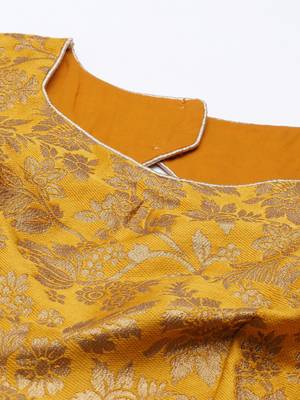 Yellow Art Silk Woven Work Readymade Blouse 4