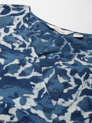 Indigo printed cotton long-dresses 2