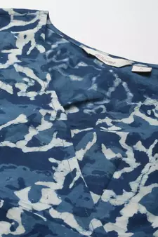 Indigo printed cotton long-dresses