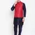 Mag Men's Navy Blue Matching Kurta Churidar With Red Joot Waiscoat For Men (RG-19451-36)