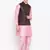 Mag Men's Pink Matching Kurta Churidar With Pink Voilet Waishcoat For Men (RG-19452-36)
