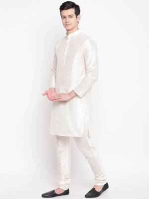 Mag Men's White Matching Kurta Churidar With Gray Joot Waiscoat For Men (RG-19455-36) 3