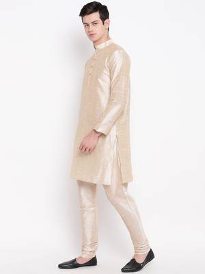 Mag Men's Double Tone Matching Kurta Churidar With  Purple Waiscoat For Men (RG-19457-36) 3