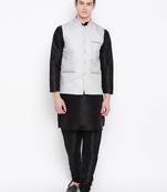 Mag Men's Black Matching Kurta Churidar With Gray Joot Waiscoat For Men (RG-19458-36)