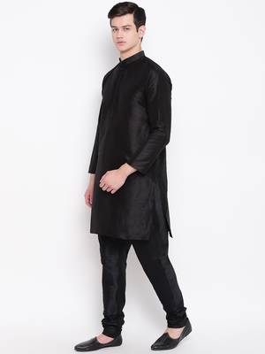 Mag Men's Black Matching Kurta Churidar With Gray Joot Waiscoat For Men (RG-19458-36) 3