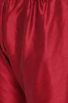 Mag Men's Red Matching Kurta Churidar With Gold  Waiscoat  For Men (RG-19459-36)
