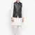 Mag Men's white Matching Kurta Churidar With Black 1st  Waiscoat For Men (RG-19467-36)