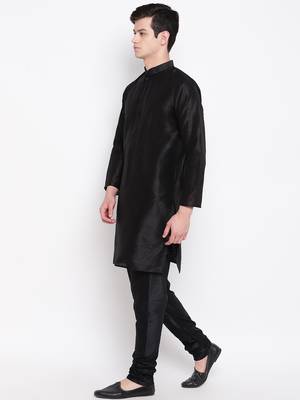 Mag Men's Black Matching Kurta Churidar With New Gold Waiscoat For Men (RG-19472-36) 3