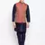 Mag Men's Navy Blue Matching Kurta Churidar With Mahroon Waiscoat  For Men 
