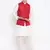 Mag Men's White Matching Kurta Churidar With Red Joot Waiscoat For Men (RG-19483-36)