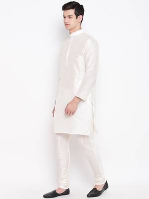Mag Men's White Matching Kurta Churidar With Red Joot Waiscoat For Men (RG-19483-36) 3