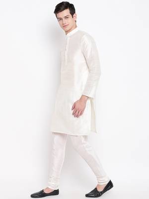 Mag Men's white Matching Kurta Churidar With Mahroon Waiscoat  For Men (RG-19498-36) 3