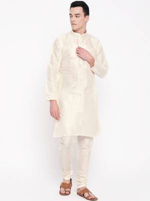 Mag Men's white Matching Kurta Churidar With Black 2nd  Waiscoat For Men (RG-19501-36) 5