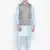 Mag Men's Sky Blue Matching Kurta Churidar With Gray 1st Joot Waiscoat For Men (RG-19502-36)