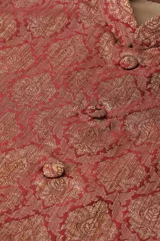 Mag Men's Gold Matching Kurta Churidar With Mahroon Waiscoat For Men (RG-19506-36)