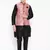 Mag Men's Black Matching Kurta Churidar With Pink Waiscoat For Men (RG-19515-36)