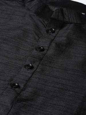 Mag Men's Black Matching Kurta Churidar With Purple Waiscoat For Men (RG-19520-36) 2