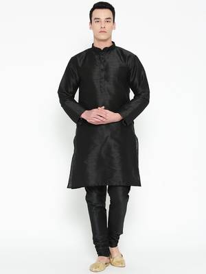 Mag Men's Black Matching Kurta Churidar With Purple Waiscoat For Men (RG-19520-36) 4