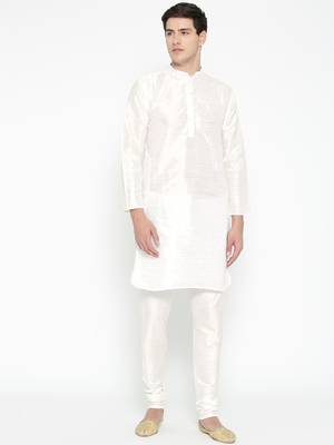 Mag Men's White Matching Kurta Churidar With Mahroon Waiscoat  For Men (RG-19521-36) 4