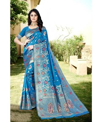 banrasi silk  Saree With Blouse piece 1