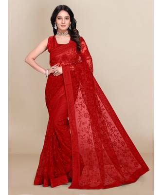 Soft Net Saree With Blouse Piece 1