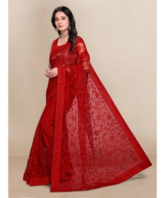 Soft Net Saree With Blouse Piece 3