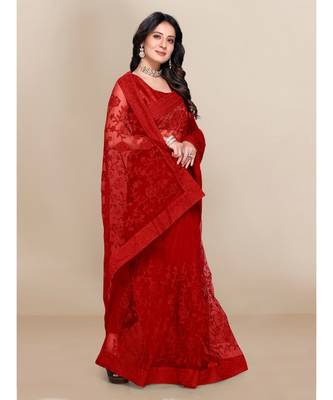 Soft Net Saree With Blouse Piece 4