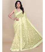 soft net saree with blouse piece