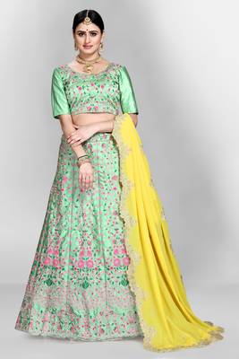 Pista cream Colour Dulhan Lehenga Choli, Wedding Lehenga Choli 1
