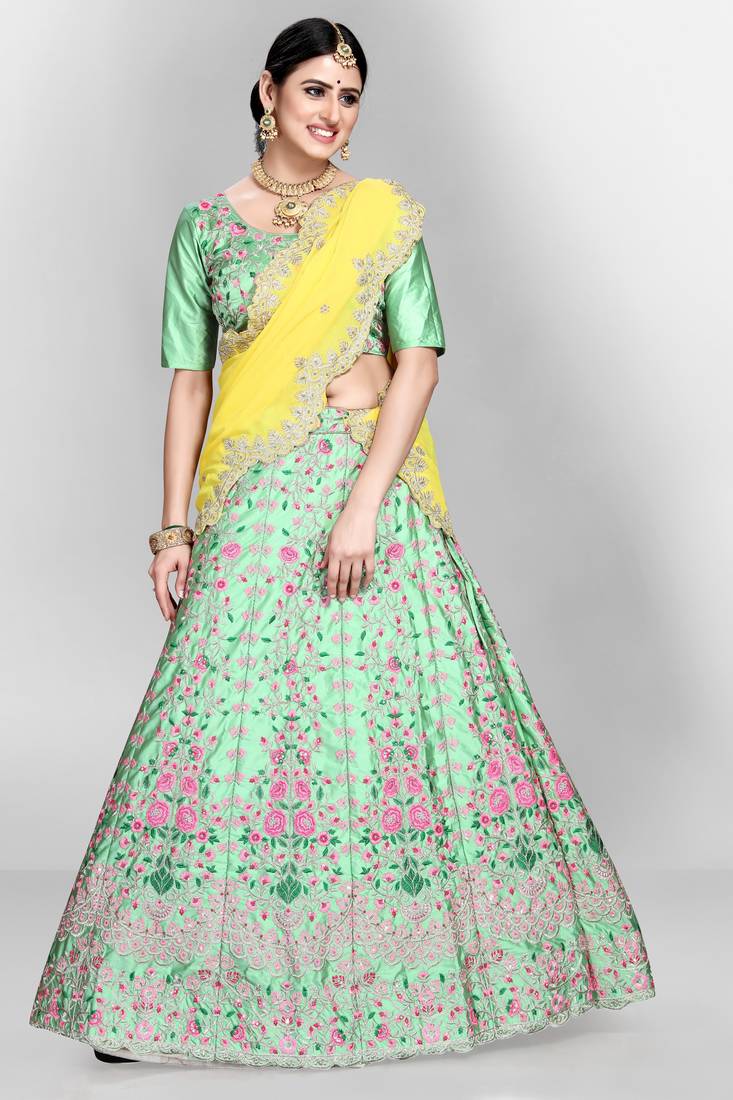 Pista cream Colour Dulhan Lehenga Choli, Wedding Lehenga Choli