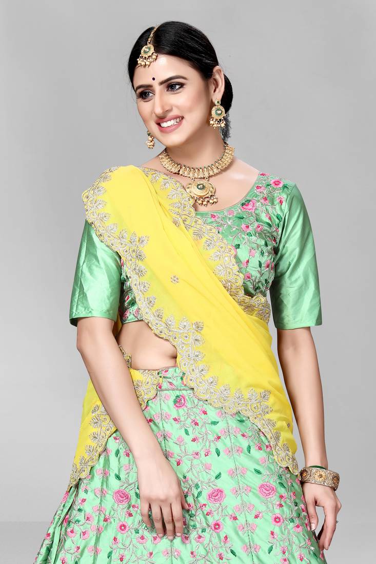 Pista cream Colour Dulhan Lehenga Choli, Wedding Lehenga Choli