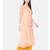 Ada Women Hand Embroidered Peach Kota Lucknow Chikankari Trending Kurta - A100209